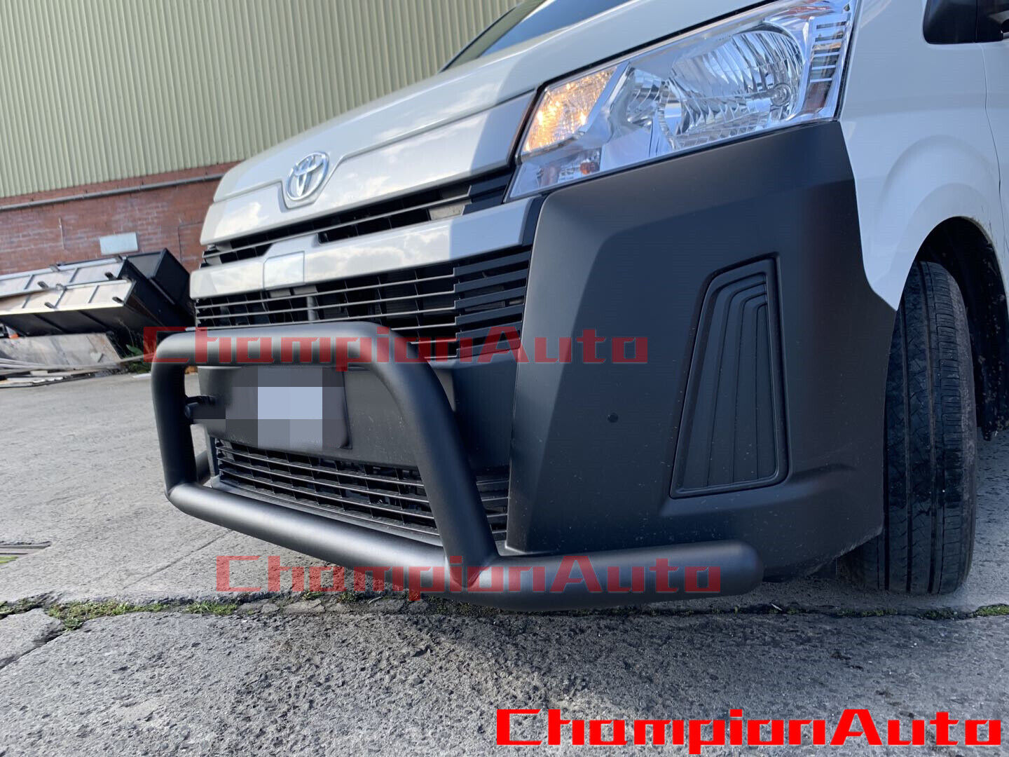 WIDE Matt Black Steel Nudge Bar For the New Toyota Hiace LWB 05/2019- 2024