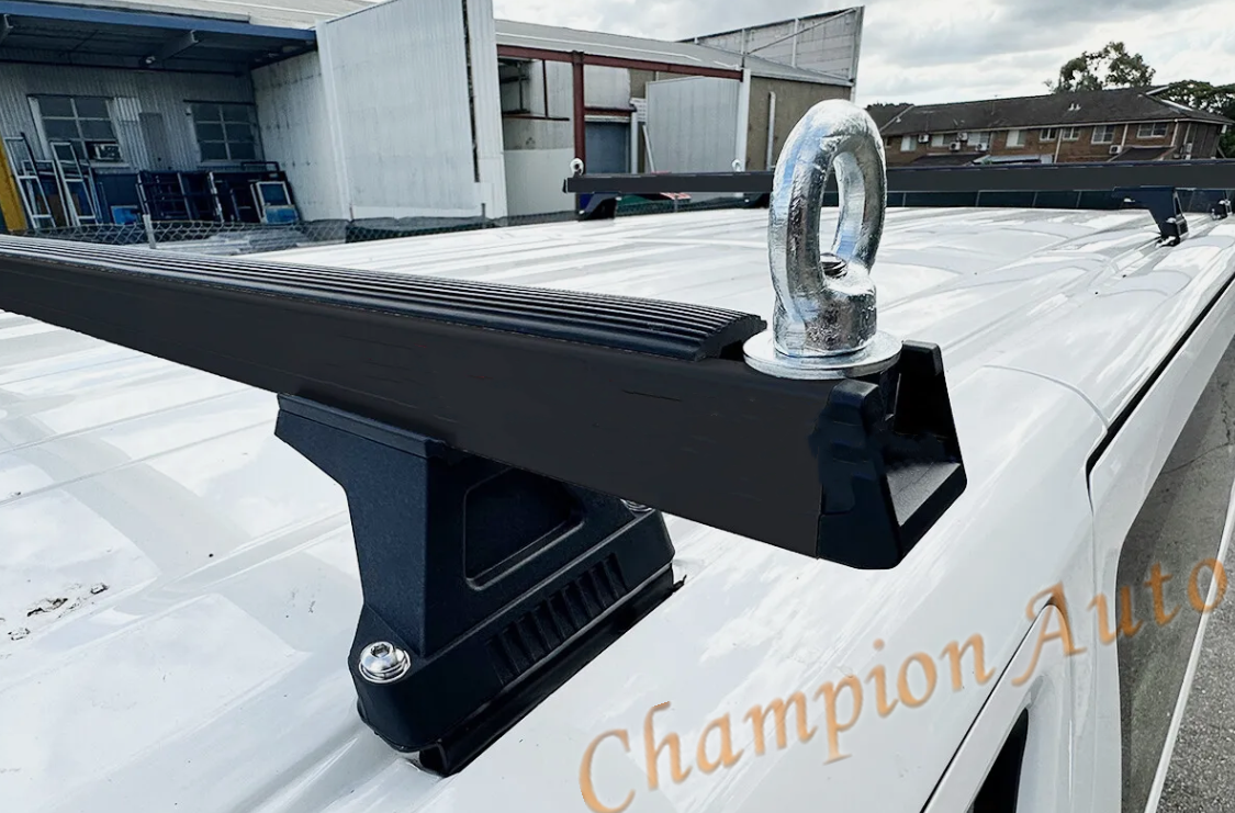 Black HEAVY DUTY Roof Racks Cross Bars X3 for Toyota Hiace LWB 2019-2024