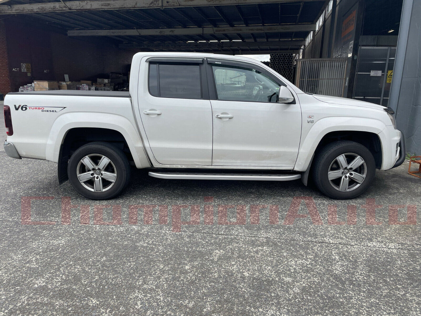 A pair of Silver Side Steps Running Boards Aluminium For Amarok  2010- 2022