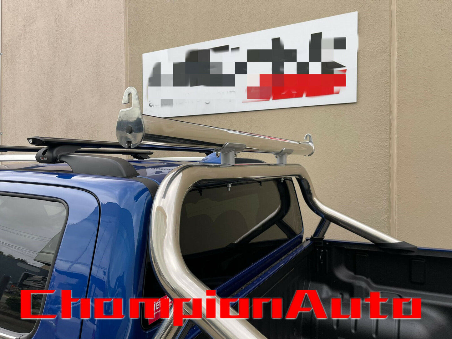 Polished Chrome Ladder Rack with extension bar for GWM Cannon 2021-2024 tub