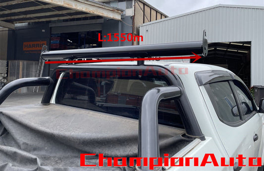 Black Alloy extension Bar for Sportsbar/ front ladder rack L:1550mm H: 125mm