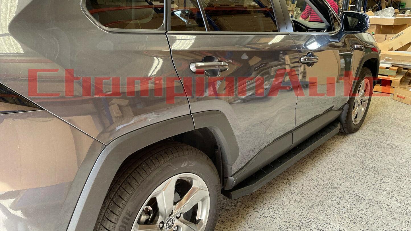Side Steps Running Boards BLACK STEEL To Fit Toyota NEW Rav4 2019-2023(Raptor)
