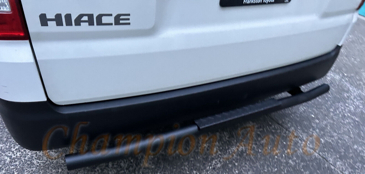 Black Steel Rear Bar Rear Step for Toyota Hiace LWB SLWB 05/2019 -2024