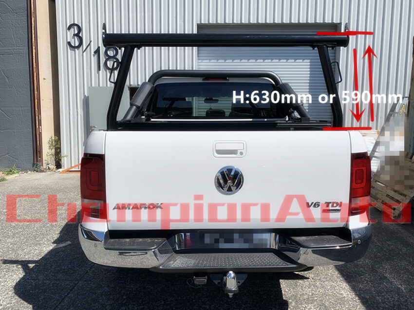 Black Alloy Ladder Rack with extension bar for Mercedes Benz X-Class 17-20