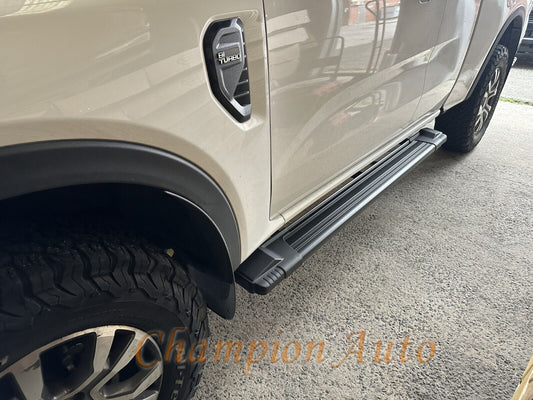 Black ALLOY Side Steps For Mazda BT50 BT-50 FreeStyle Cab 09/2020-2024 (HD24)