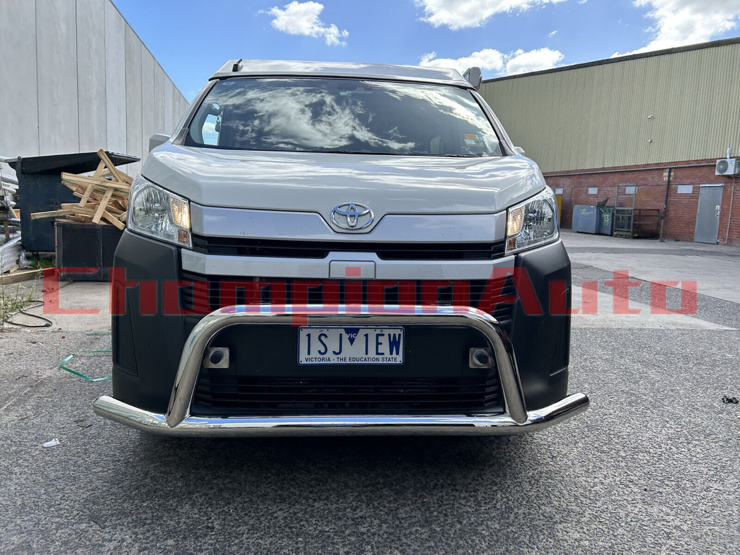 WIDE Stainless Steel Silver Nudge Bar For New Toyota Hiace SLWB 05/2019 -2024