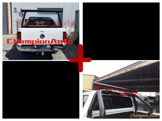 BLACK Alloy Adjustable(Height&Width) Ladder Rack with Sport Bars Extension Bar