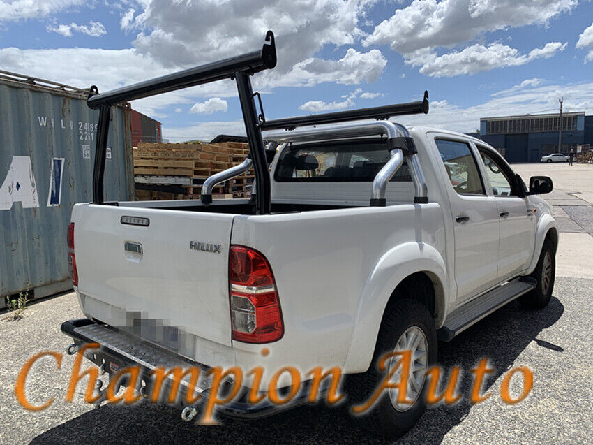 BLACK Alloy Ladder Rack WITH Extension Bar for Mazda BT50 BT-50 2012-2020