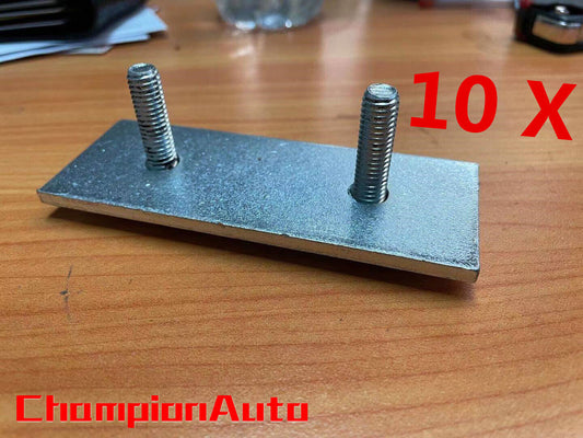 Set of 10 Steel Plate Clamps with M8 Bolts 50 mm Inner Width U-Bolts