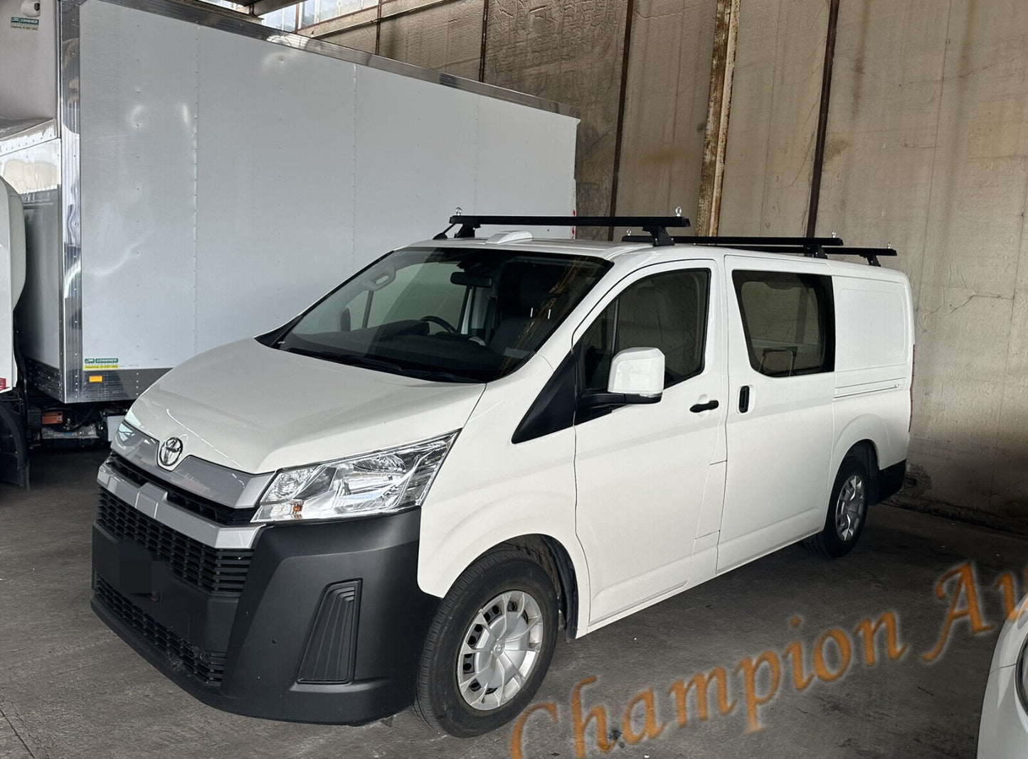 Black HEAVY DUTY Roof Racks Cross Bars X3 for Toyota Hiace LWB 2019-2024