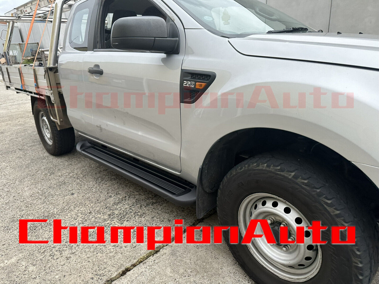 Space Cab Black ALLOY Side Steps For Ford Ranger Space Cab 2012-2022 (CBB )