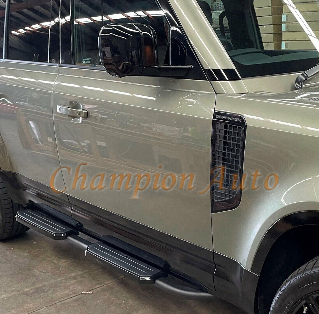 AFTER MARKET Black Steel Side Steps for Land Rover Defender 4 Doors 20 ...