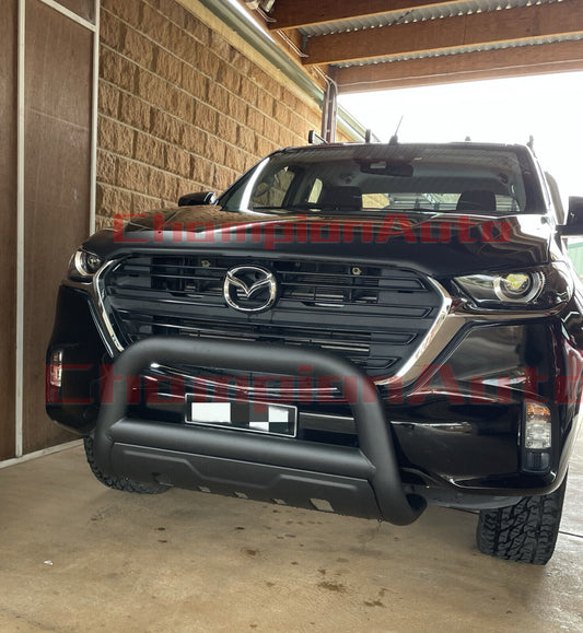 3.5'' Matt Sandy Black Steel Low Loop Nudge Bar For MAZDA BT50 09/2020-2024