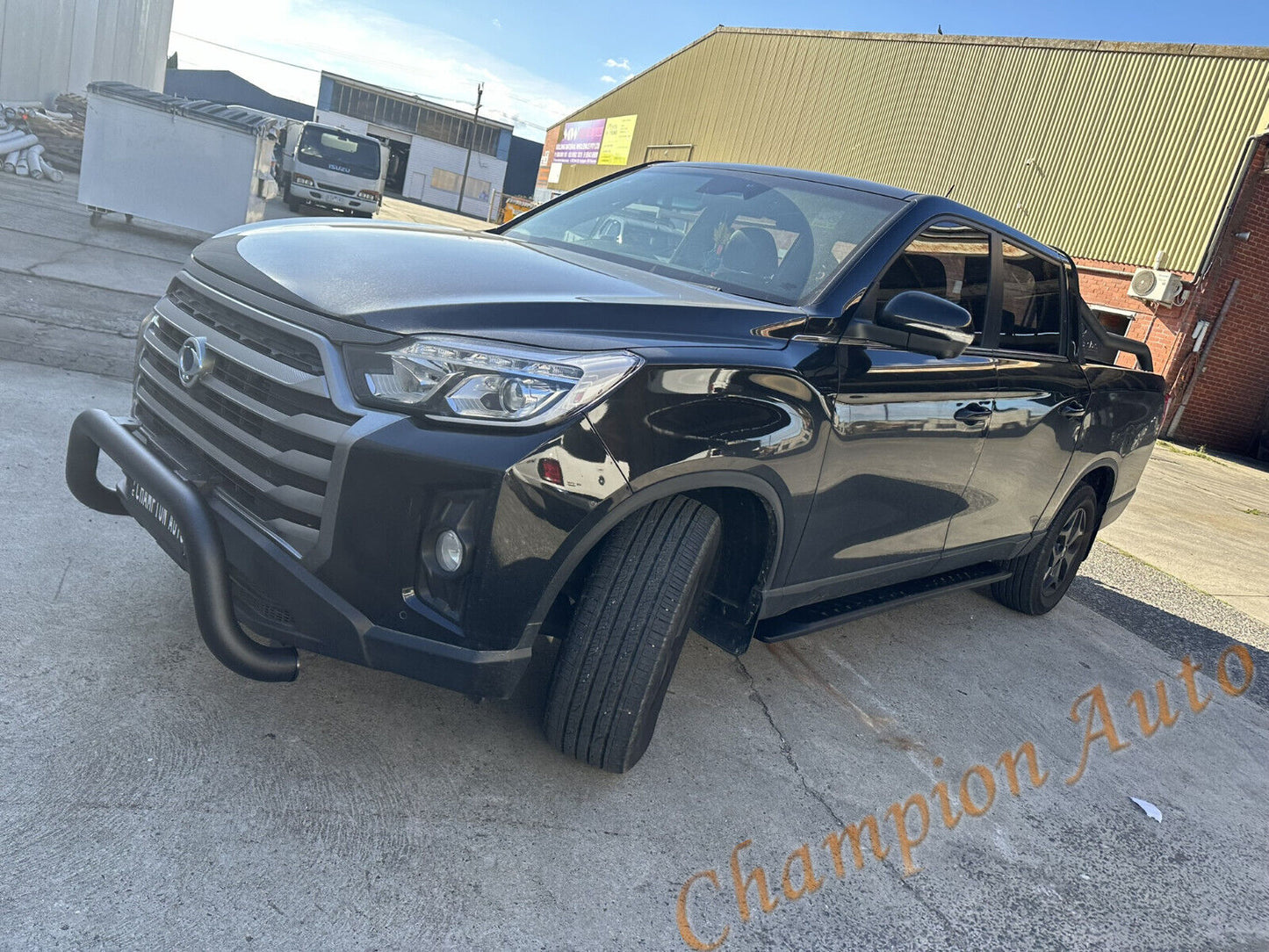 Black steel Side Steps for SsangYong Musso Dual Cab all models 2019 -2024(shark)