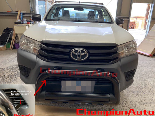 Matt Sandy Black Steel Nudge Bar 3.0'' FOR Toyota Hilux 2015 - 2020