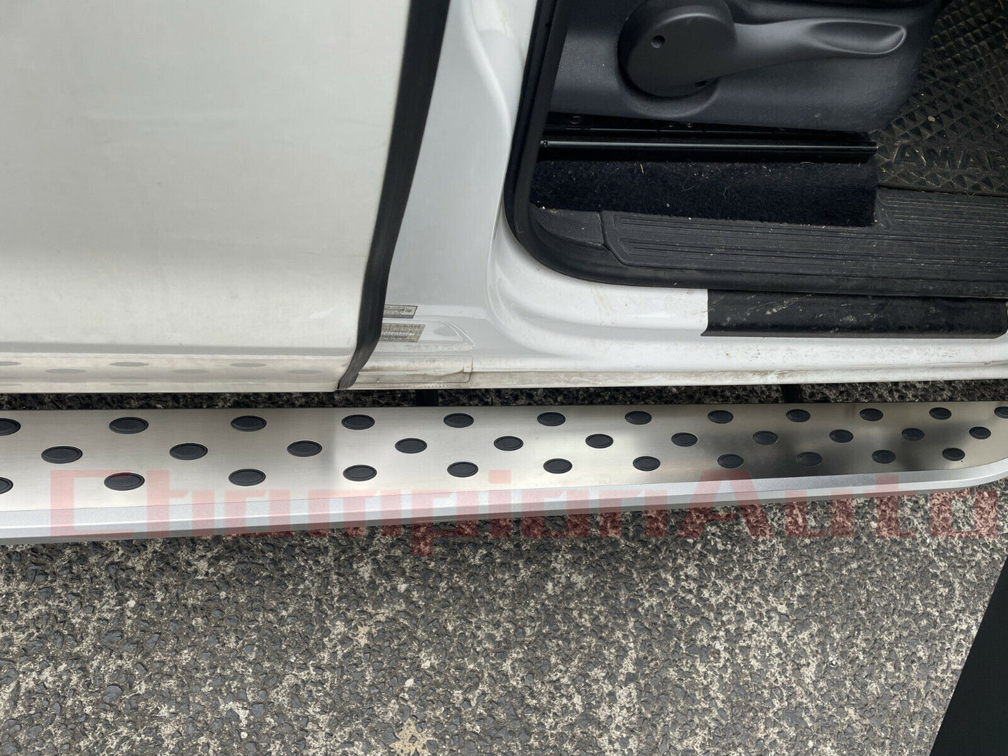 A pair of Silver Side Steps Running Boards Aluminium For Amarok  2010- 2022