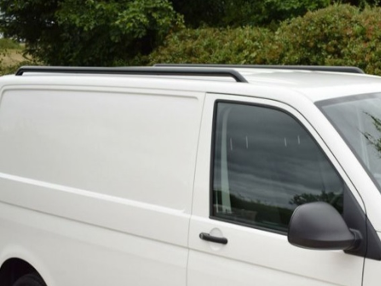 VW T5 T6 LWB Transporter VAN 2010 onwards Steel ROOF RAILS BARS BLACK
