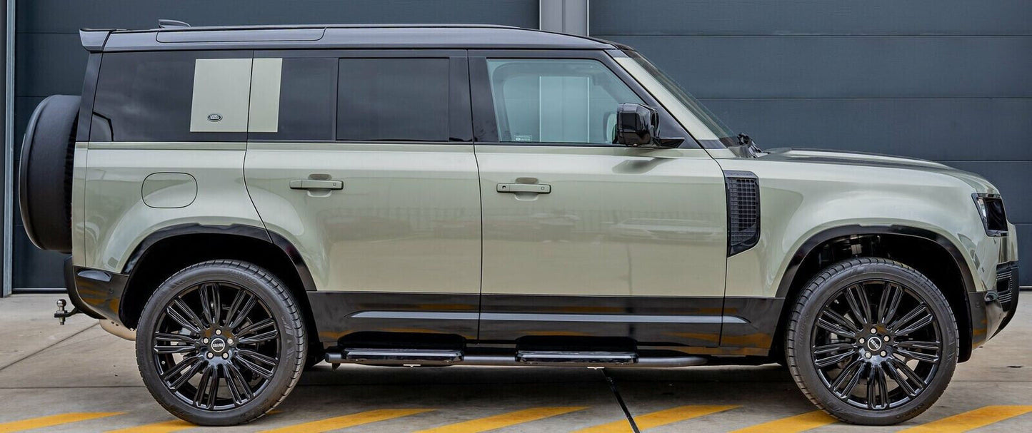 AFTER MARKET Black Steel Side Steps for Land Rover Defender 4 Doors 2020-2024