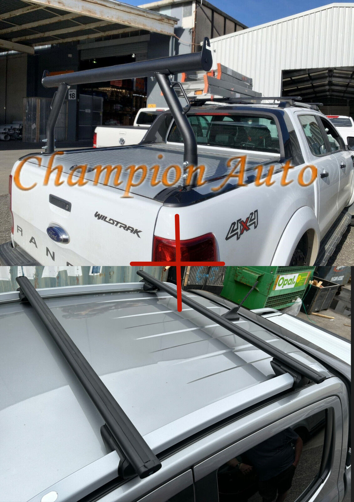 Cross Bars and Rear ladder Rack combo for Ford Ranger Wildtrak 2015-20 ...
