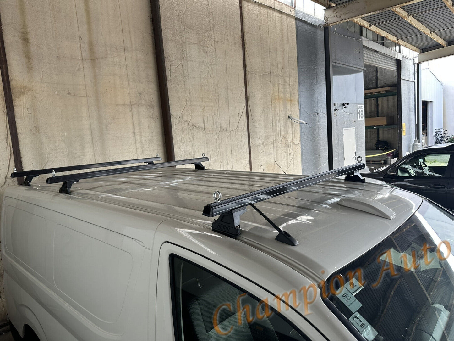 Black HEAVY DUTY Roof Racks Cross Bars X3 for Toyota Hiace LWB 2019-2024