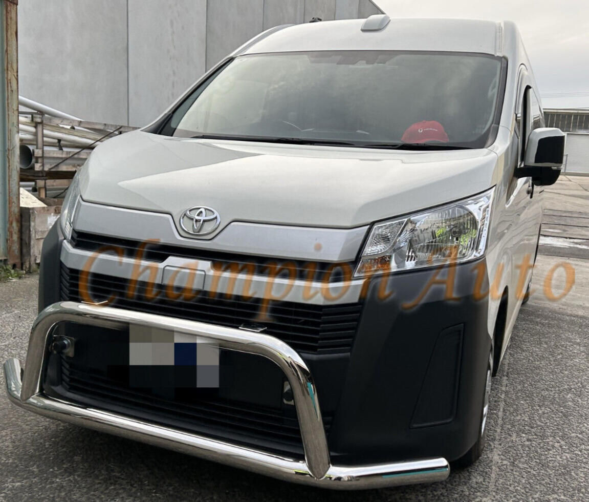 WIDE Stainless Steel Silver Nudge Bar For New Toyota Hiace SLWB 05/2019 -2024