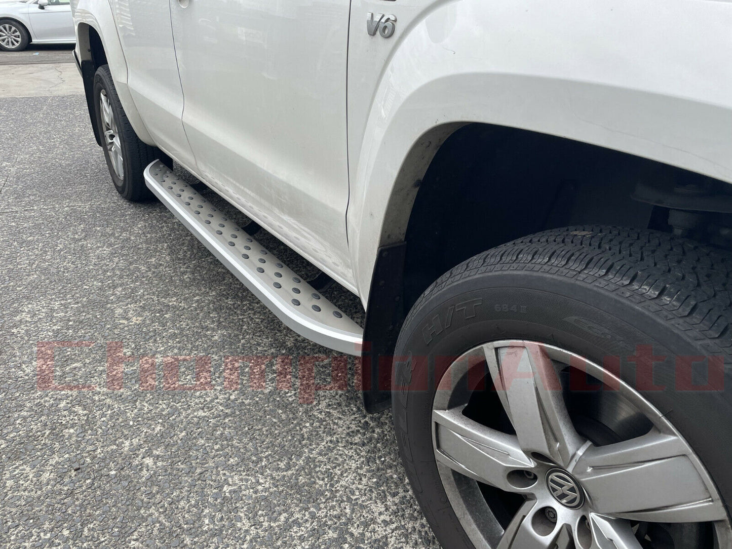A pair of Silver Side Steps Running Boards Aluminium For Amarok  2010- 2022