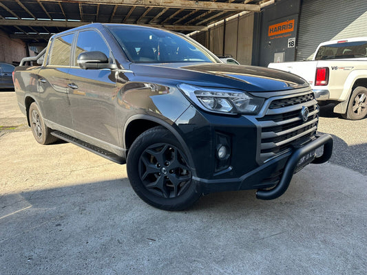 Black Steel Side Steps and Nudge Bar for SsangYong Musso 2018 - 2024