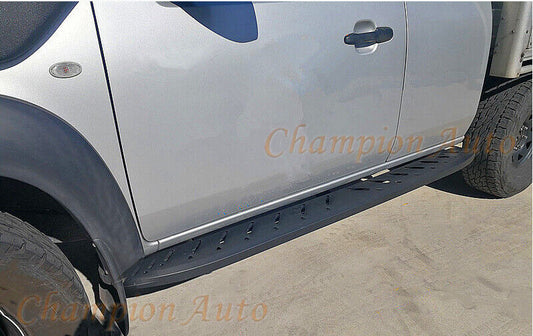 Black Steel Side Steps For Isuzu DMAX D-MAX Space Cab 2012-08/2020 (Shark Bar)