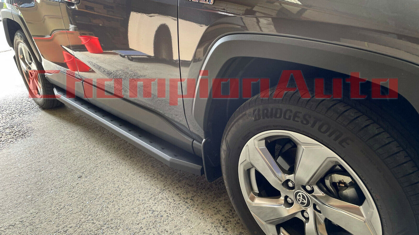 Side Steps Running Boards BLACK STEEL To Fit Toyota NEW Rav4 2019-2023(Raptor)