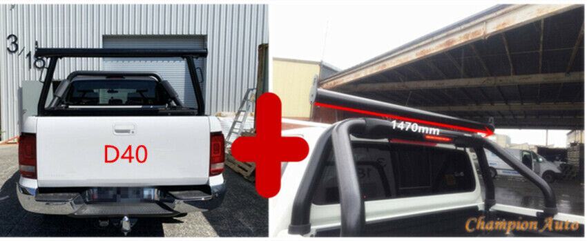 BLACK Alloy Ladder Rack WITH Extension Bar for Nissan Navara D40 2006-2014