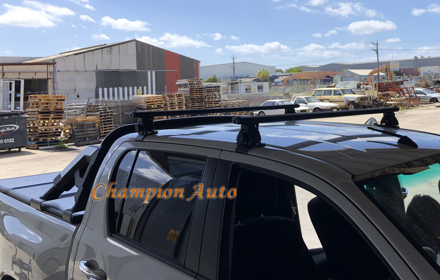 Black Roof Racks Aluminum Two Cross Bars 142cm fit Toyota Hilux 2005-2024