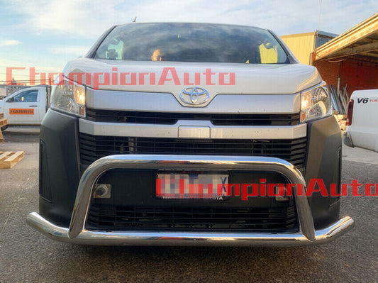 WIDE Stainless Steel Silver Nudge Bar For the New Toyota Hiace LWB 05/2019 -2024