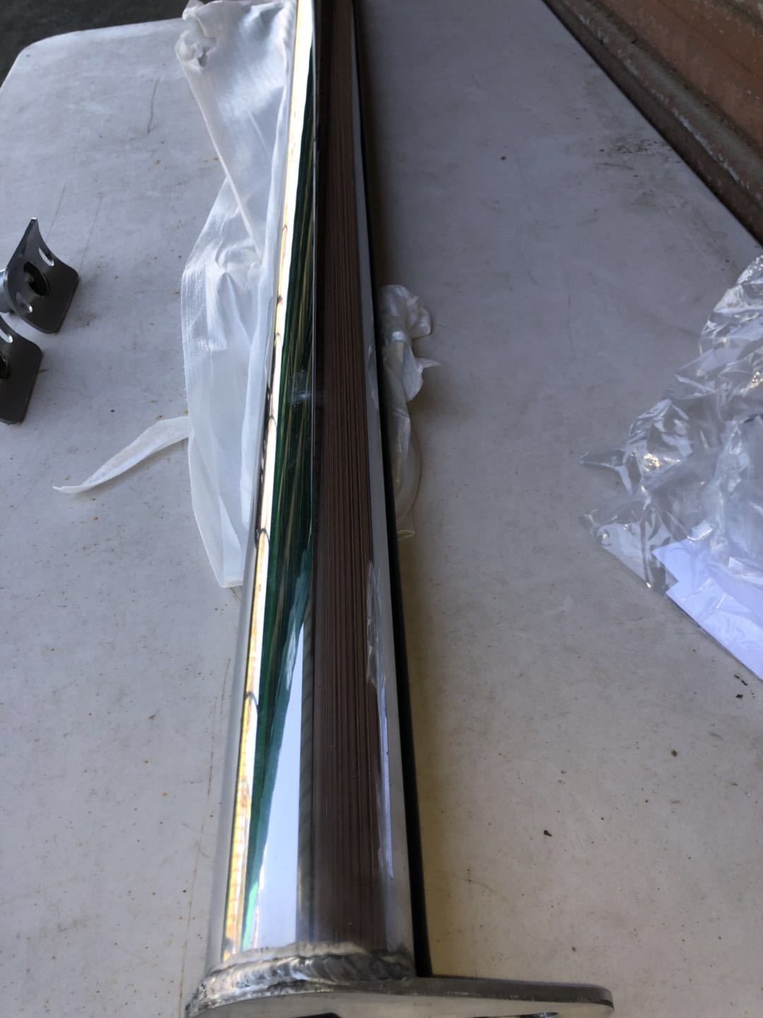 Polished Alloy Ladder Rack/Sports Bar Extension Bar, Mounting Points Adjustable