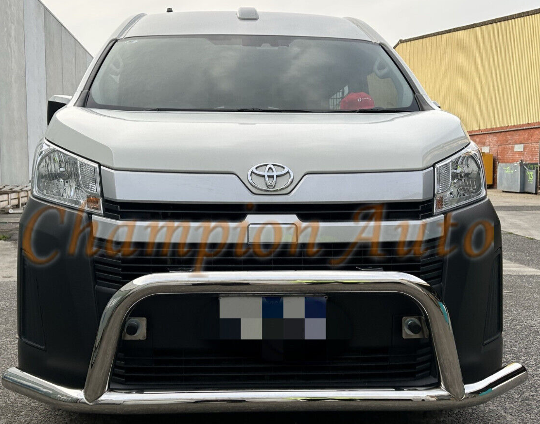WIDE Stainless Steel Silver Nudge Bar For New Toyota Hiace SLWB 05/2019 -2024