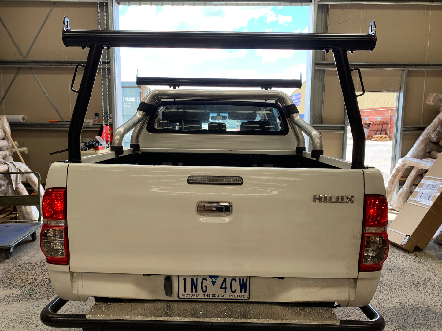 BLACK Alloy Ladder Rack WITH Extension Bar for Ford Ranger 2012-2021