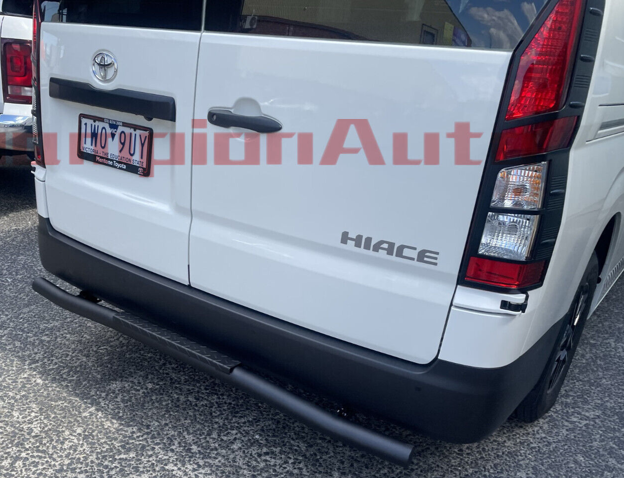Black Steel Rear Bar Rear Step for Toyota Hiace LWB SLWB 05/2019 -2024