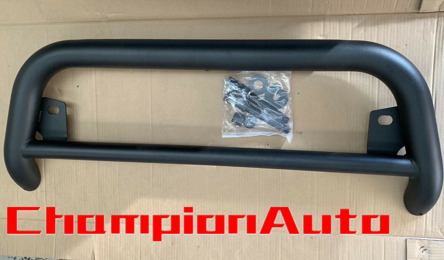 Matt Black Steel Nudge Bar For the New Shape Toyota Hiace SLWB 05/2019- 2024