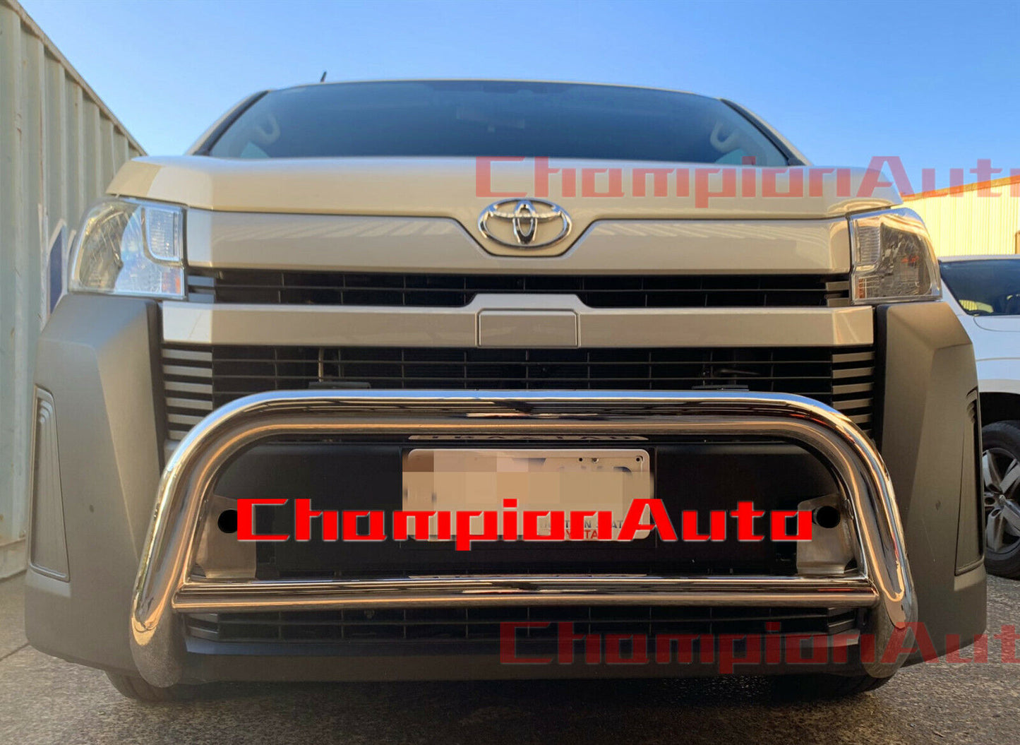 Stainless Steel Silver Nudge Bar For New Shape Toyota Hiace SLWB 05/2019- 2024