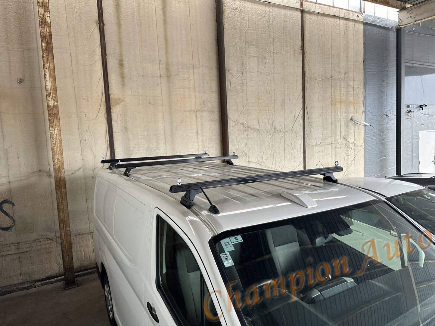 Black HEAVY DUTY Roof Racks Cross Bars X3 for Toyota Hiace LWB 2019-2024