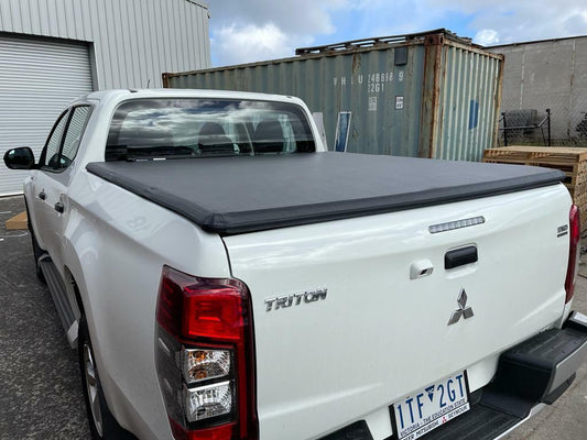 Tri Fold Soft Tonneau cover For Mitsubishi MQ MR Triton Dual Cab Tub 2015-2023