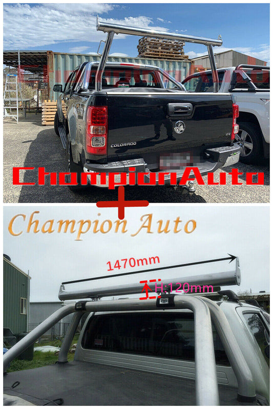 Polished Alloy Ladder Rack with extension bar for Holden Colorado 2006-2020 TUB